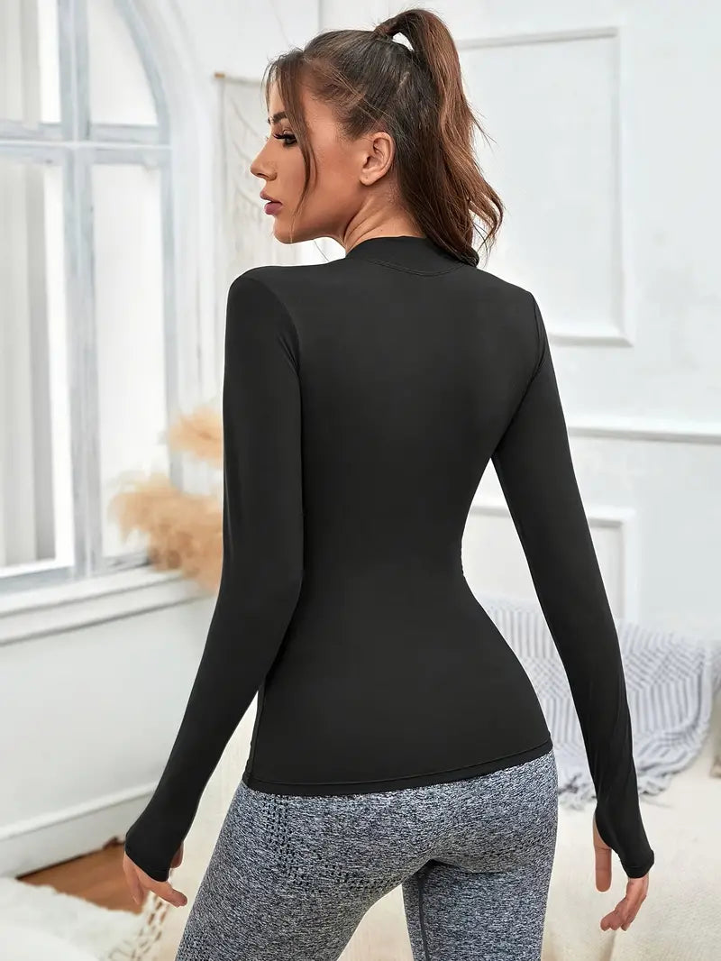 Core Seamless 1/4 Zip Black