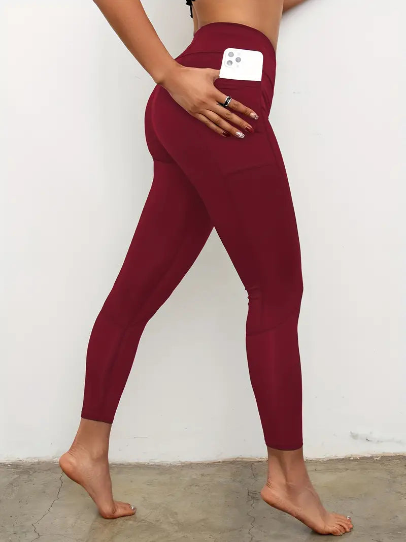 Essential Leggings with Pockets Red